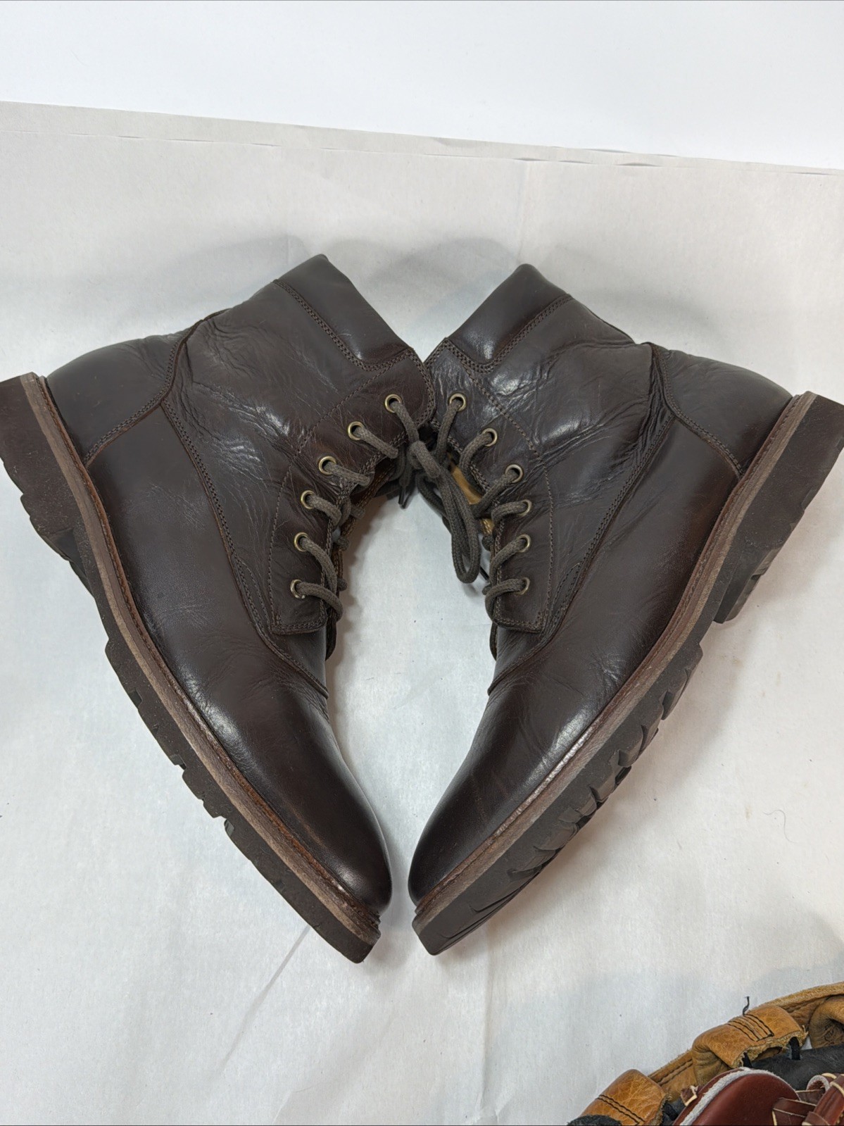 Brunello Cucinelli Leather Combat Boots Size 45 in Brown