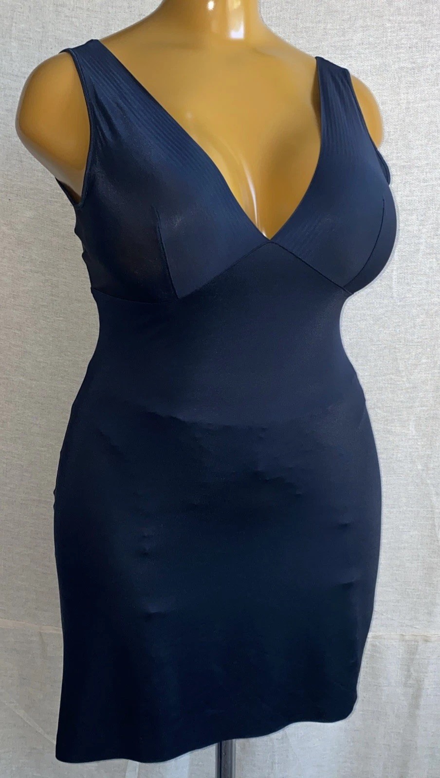 M&S Shape Wear Slip, Black Slippery Satin Nylon, UK 18