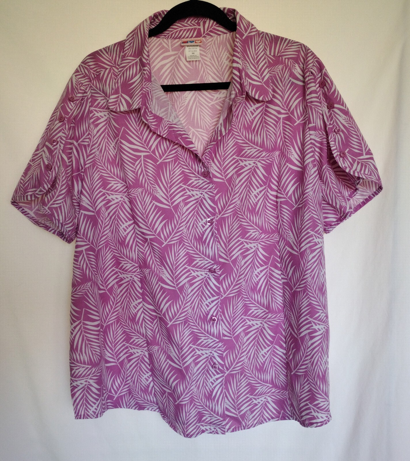 American Sweetheart Button Front Tunic Size XX Short Sleeve Style B4D Buttons