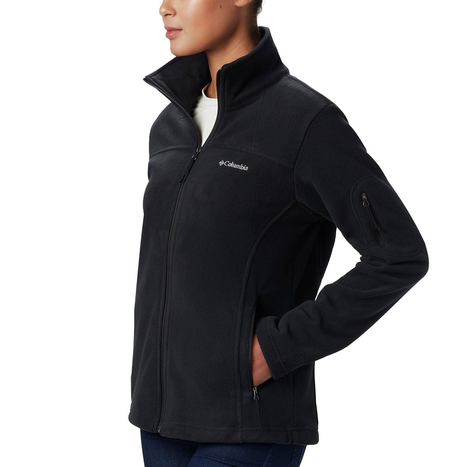 Columbia Women’s 2X Fast Trek II Fleece Jacket Full Zip Black Outdoor High Neck