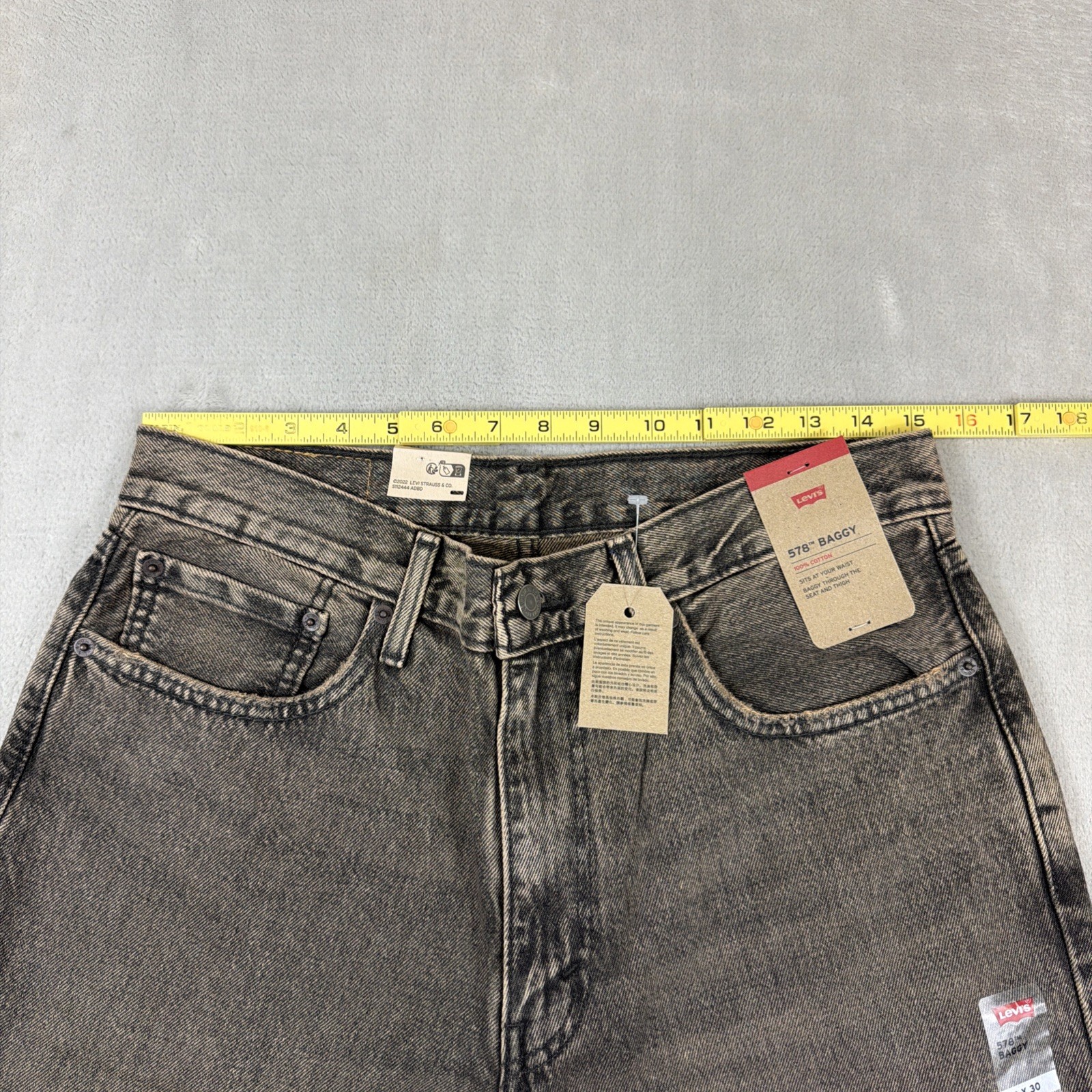 Levi’s 578 Baggy Denim Jeans Men’s Size 32×30 Gray Cotton Y2K