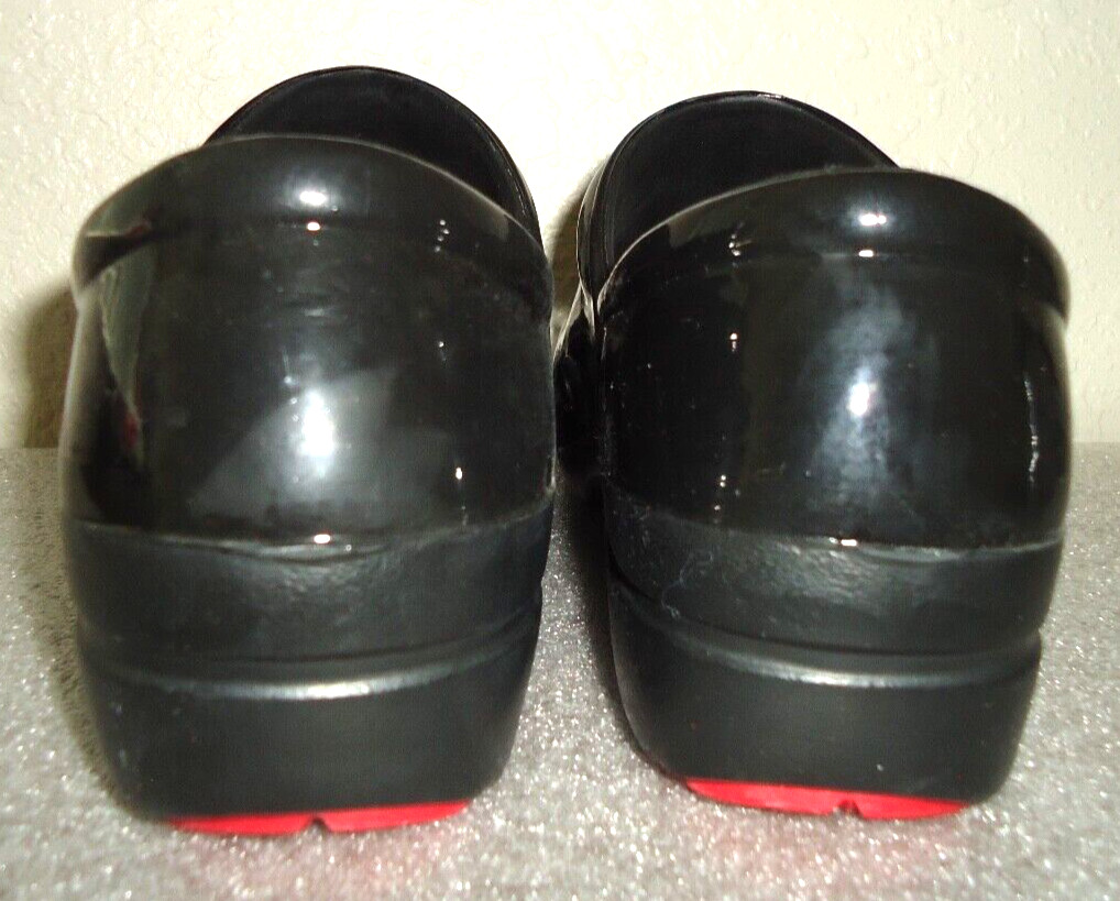 #3 Anywear Slip Resistant 7 Women / 5 Men Unisex Black/Red Patten Leather Clogs