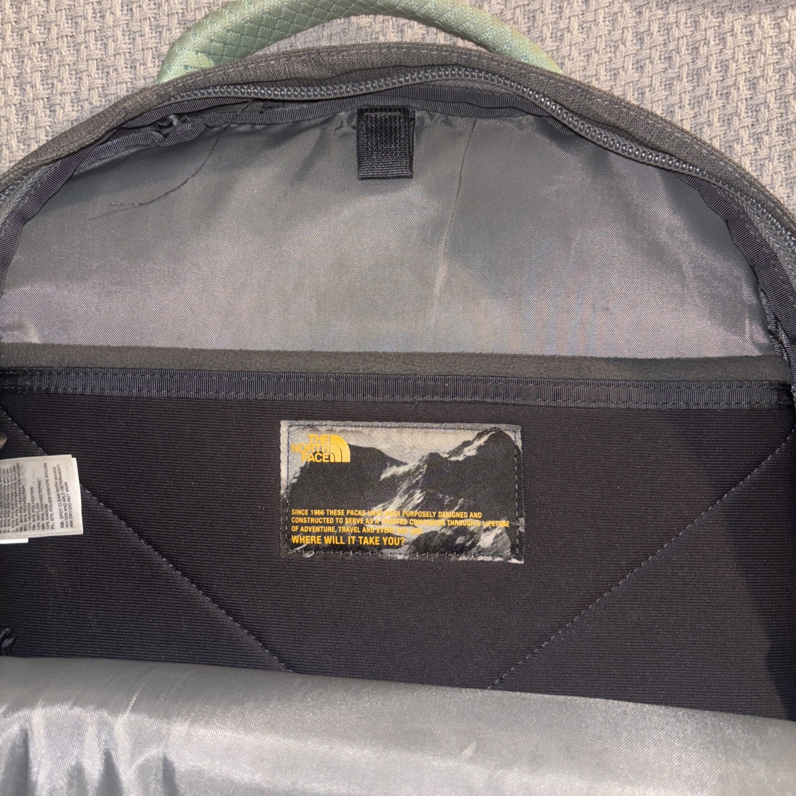 The North Face Recon Backpack grey/Teal School Travel Hiking Laptop GREAT SHAPE!
