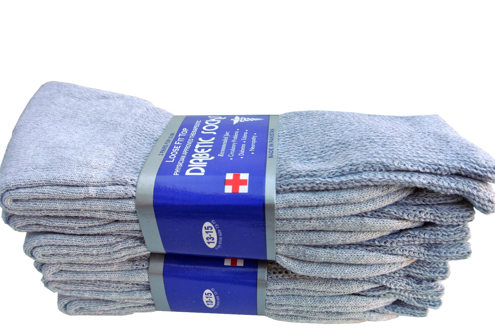 Diabetic GRAY CREW SOCKS circulatory Health Men’s & Women’s Cotton ALL SIZE