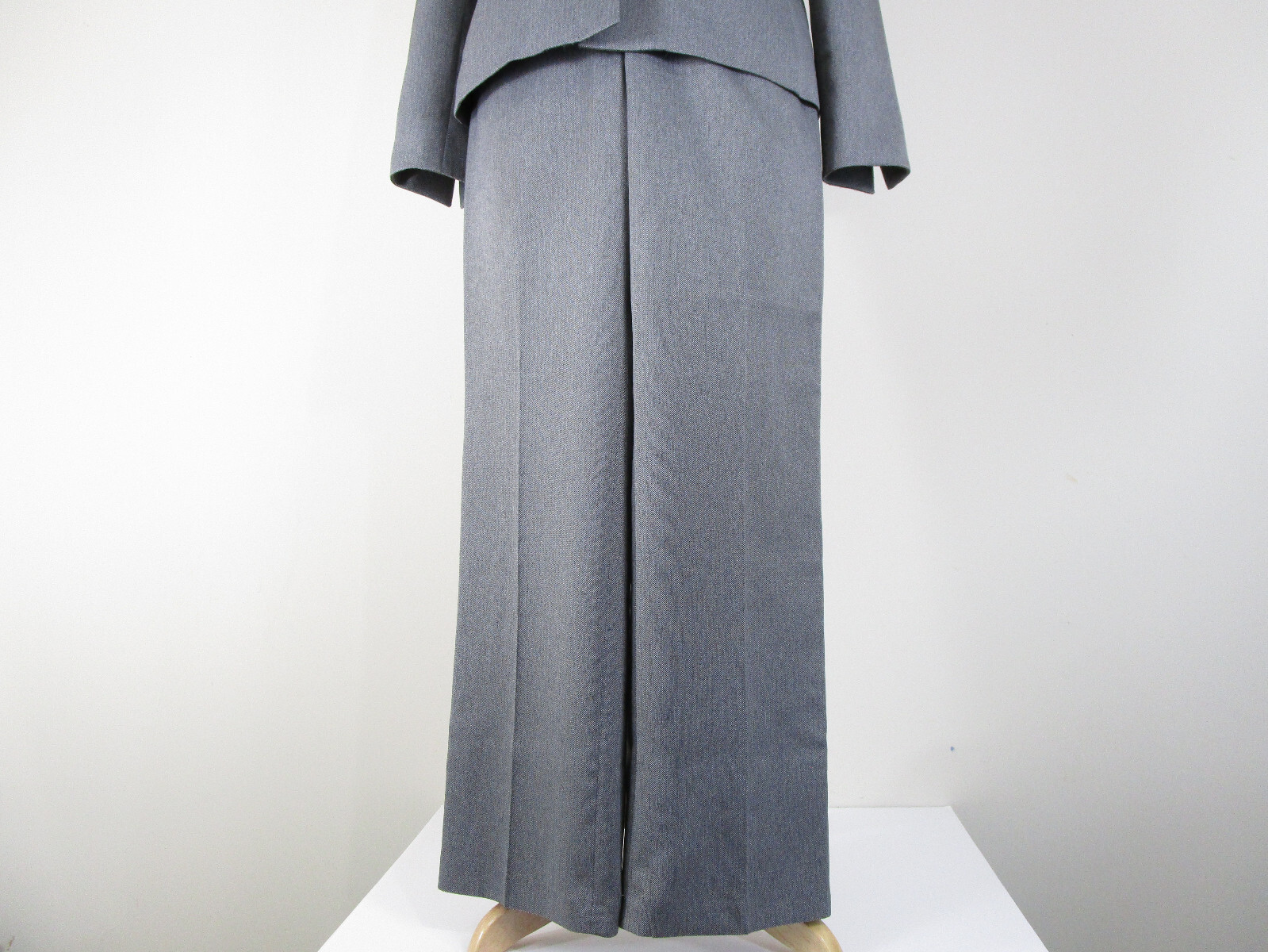 Kasper Womens Plus Size Solid Gray Pant Suit Size 14 Formal Business Career