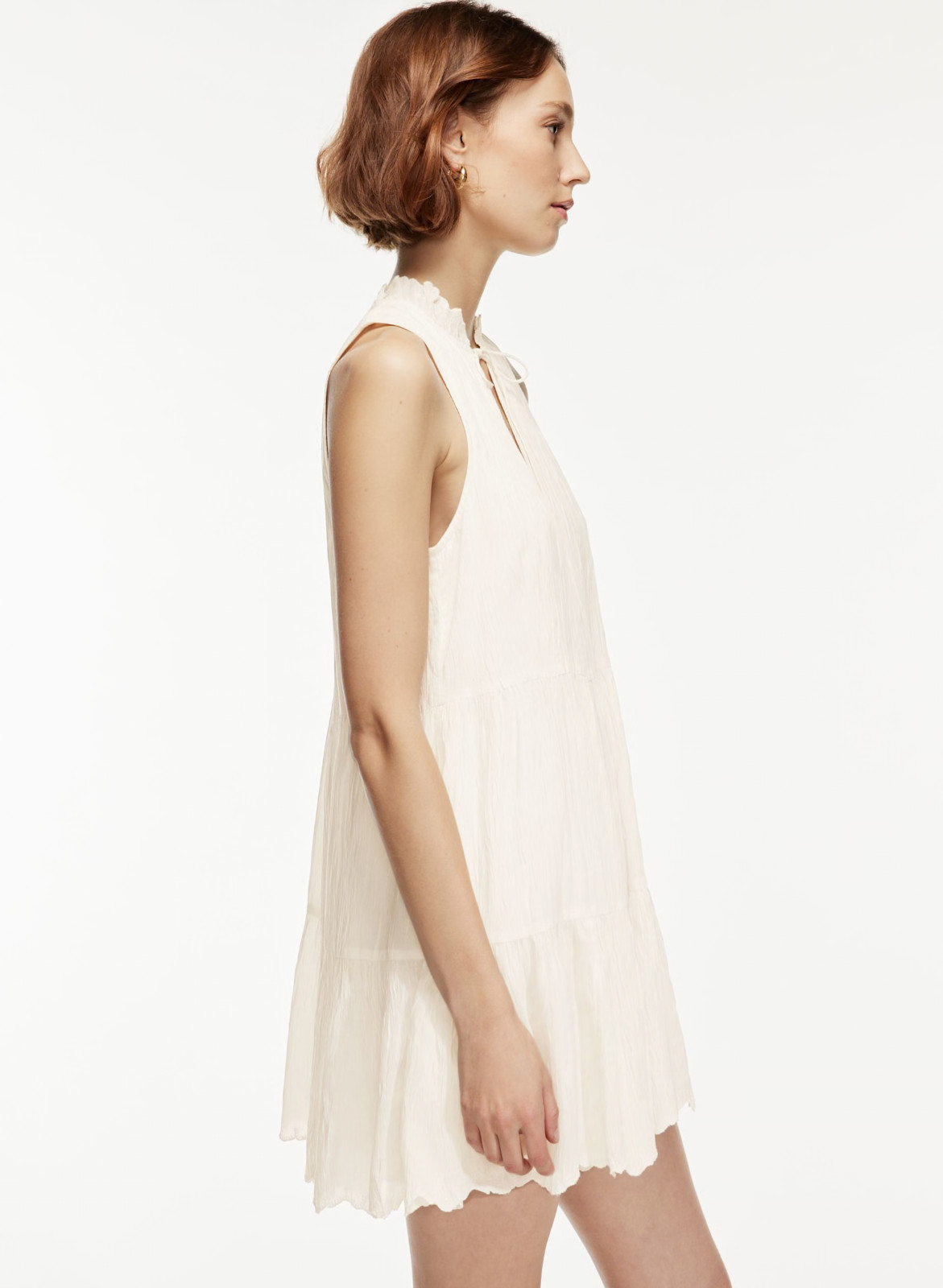 Aritzia Wilfred Daiquiri Dress Women’s S White Tiered Mini Flounce