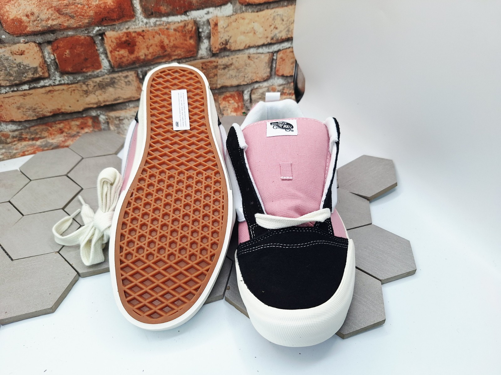 Vans Knu Skool Color Blocking Black Pink White Men Sz 10 Old Skool Chunky Skate