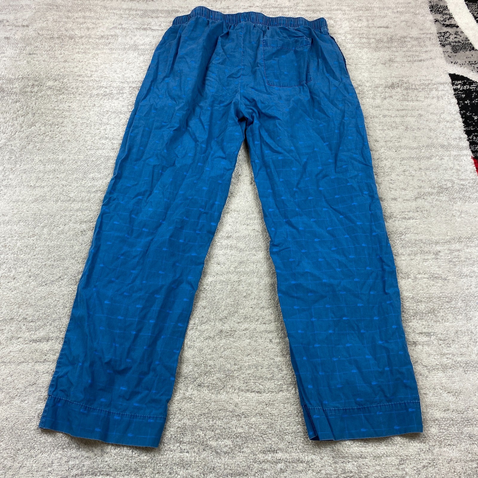 Lacoste Sweatpants Medium Blue Crocodile All Over Print AOP Preppy Sleep Mens