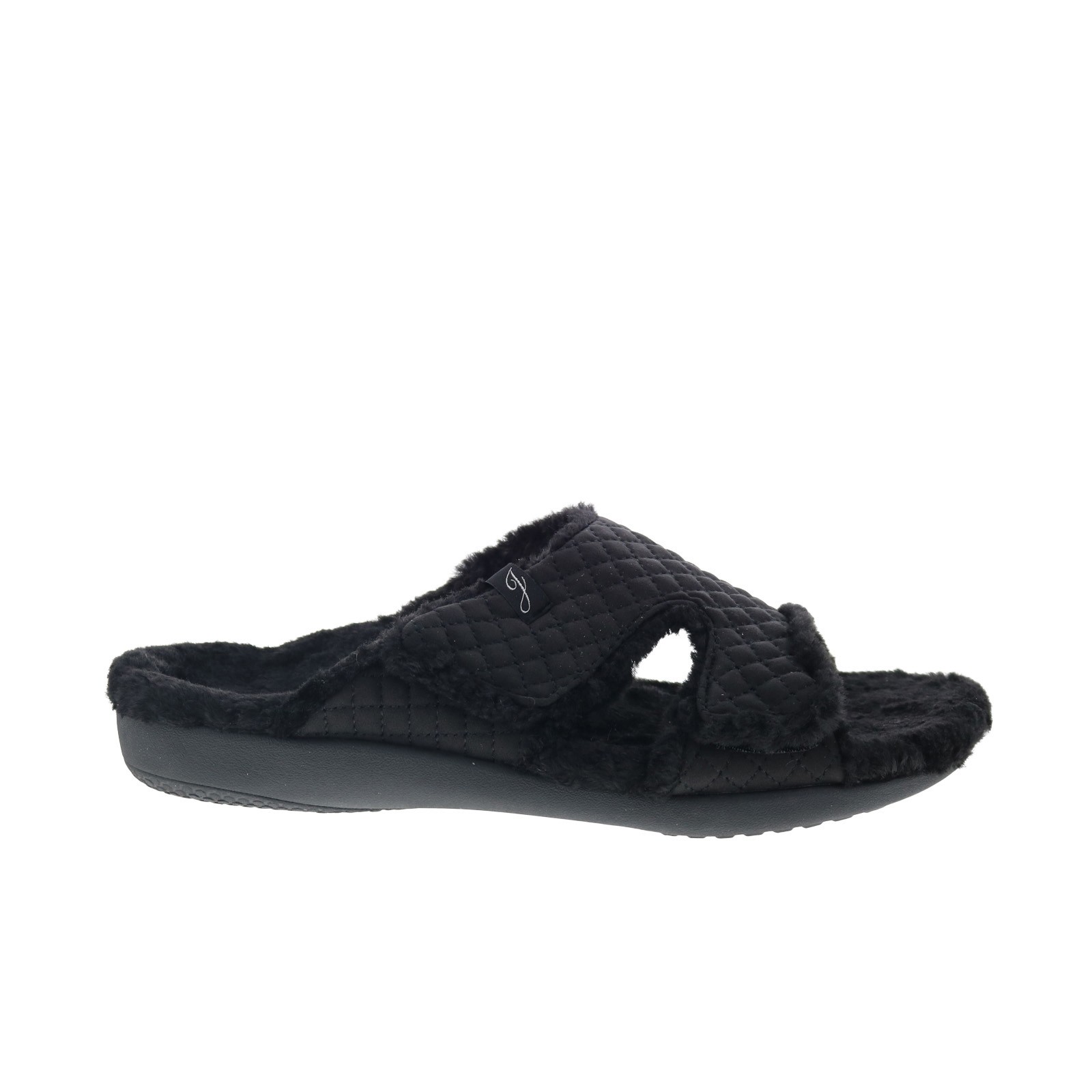 Spenco Janie Slipper SP1113BLK Womens Black Canvas Slides Slippers Shoes