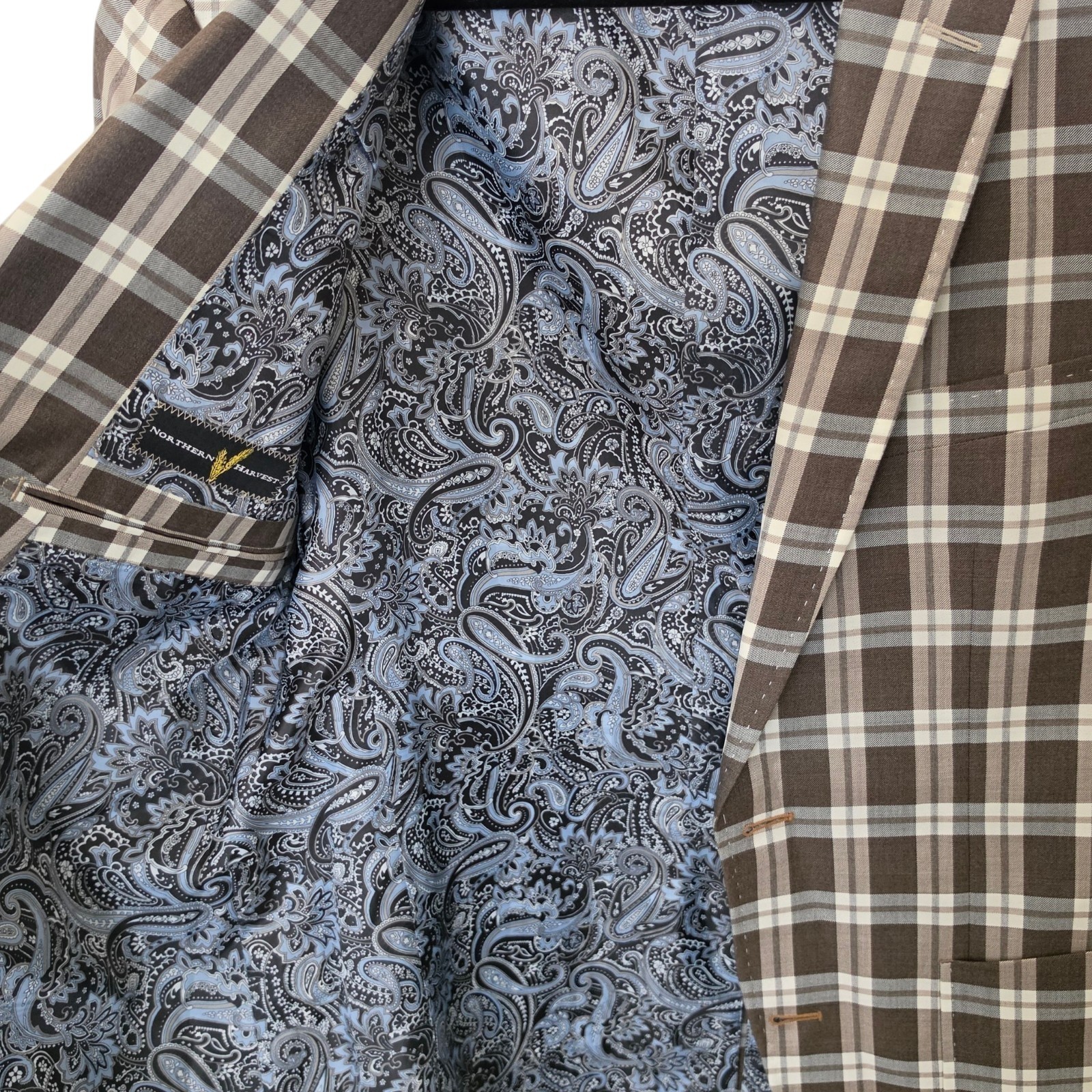 Bespoke Blazer 40L Wool Silk 4 Seasons Full Canvas Working Cuff Checked