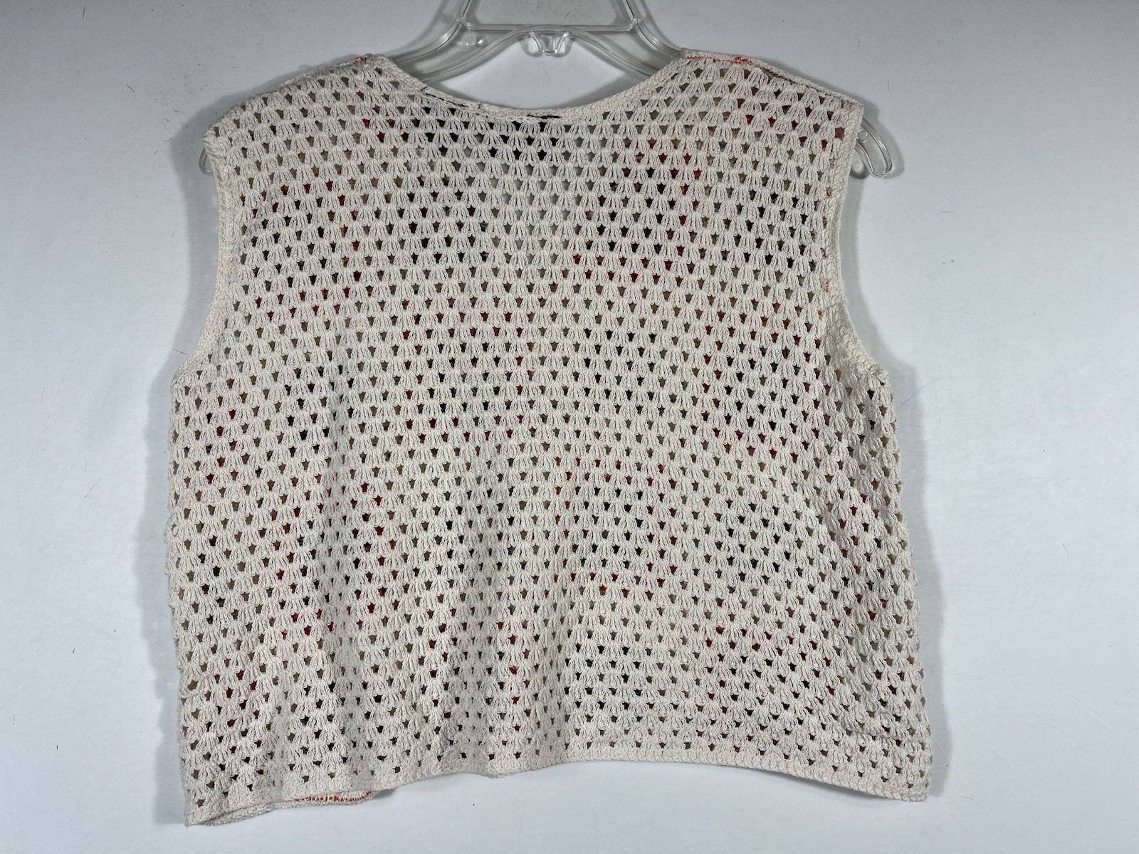 Liv Los Angeles Granny Square Crochet Afghan Crop Top Large Festival Boho NEW