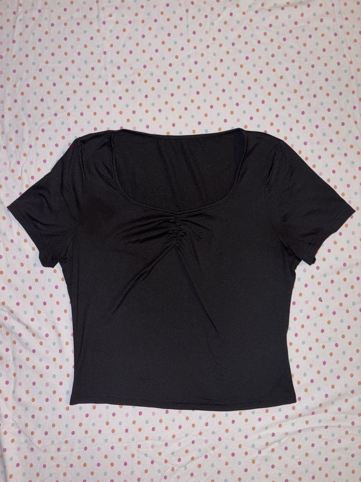 Baillin Dress Women’s Black Ruched Sweetheart Stretch Top XL NWOT