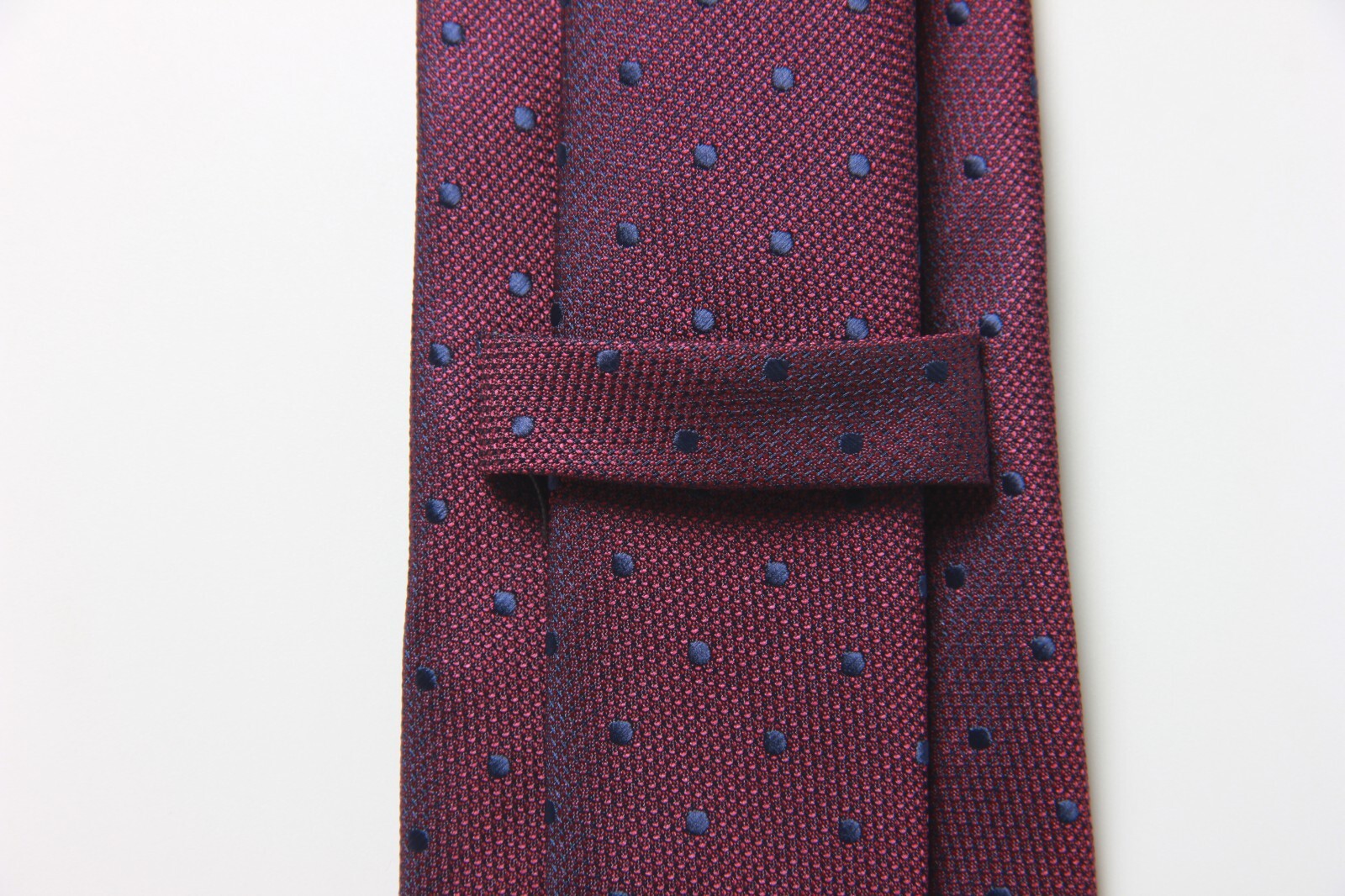 New Classic Polka Dot Red Blue JACQUARD WOVEN 100% Silk Men’s Necktie Tie