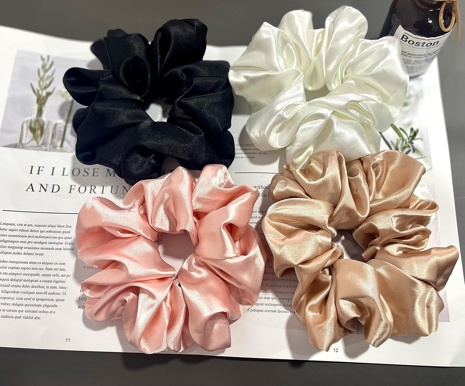 Large Satin Scrunchies XL Silk Oversized Scrunchie for Thick Long Hair Scrunchy