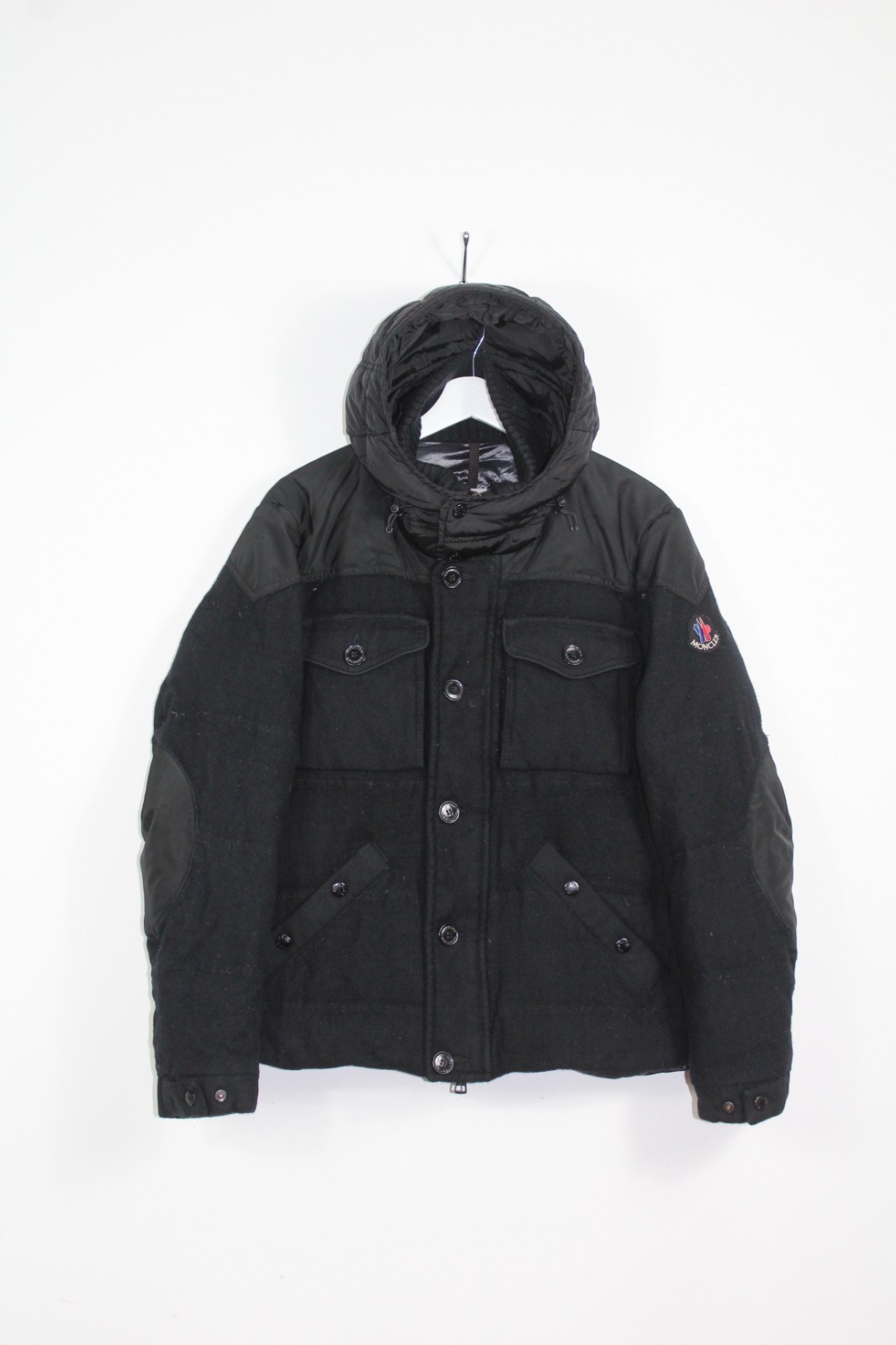 MONCLER REPUBLIQUE WOOL & DOWN PUFFER JACKET,RETRO,SIZE:SMALL