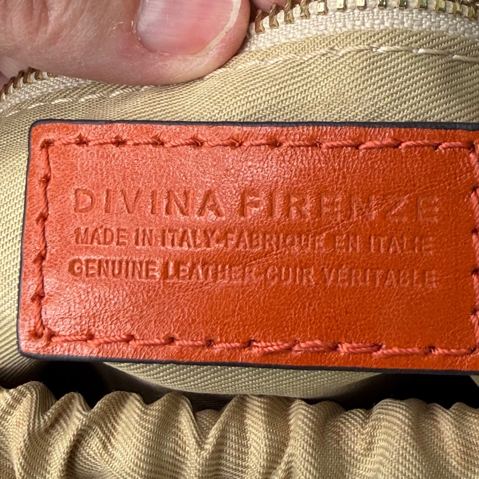 Divina Firenze Bucket Bag Womens Orange Woven Straw Leather Italian Boho Small
