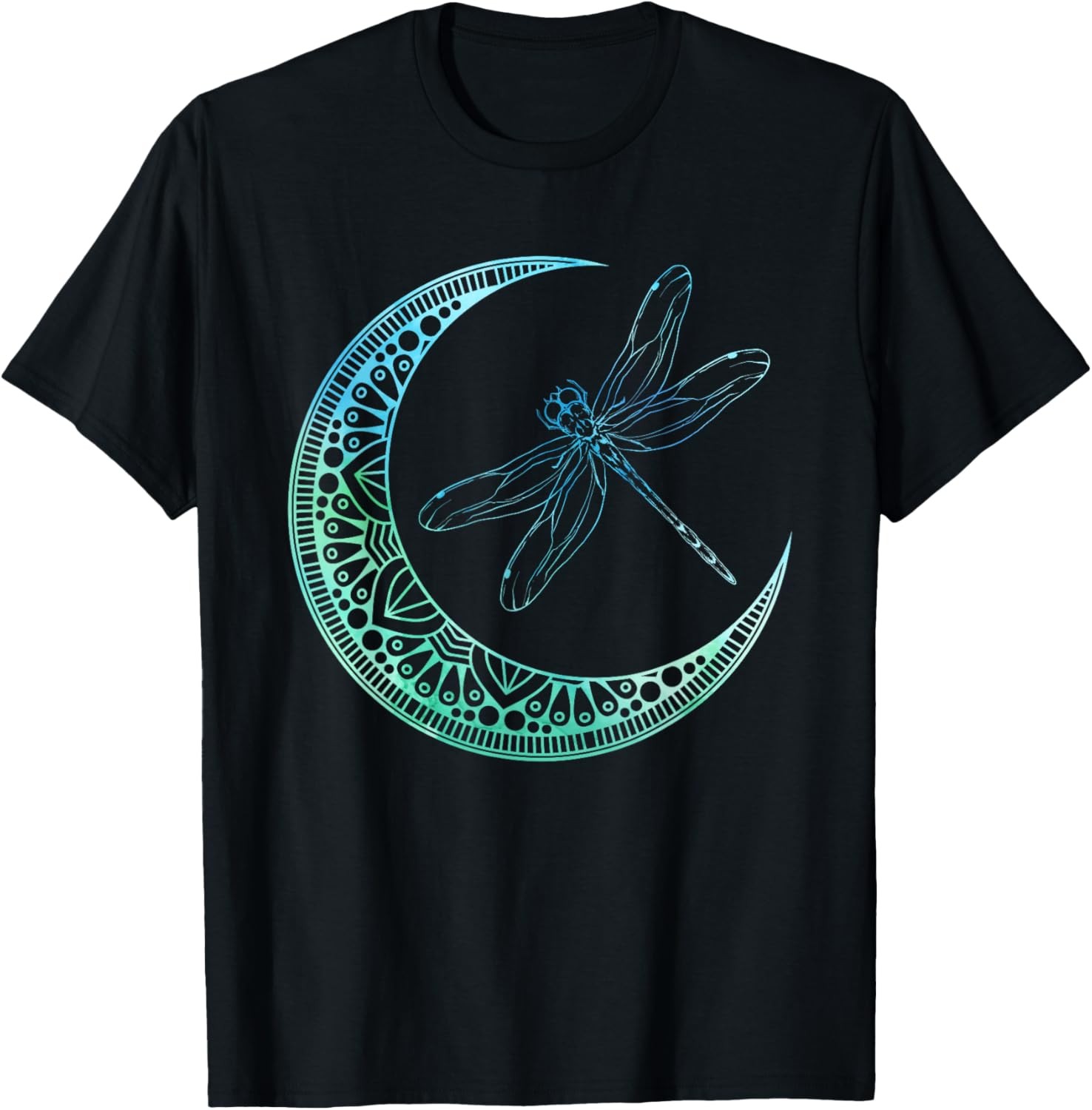 Moon Nature Insect Animal Gift Wildlife Night Dragonfly T-Shirt