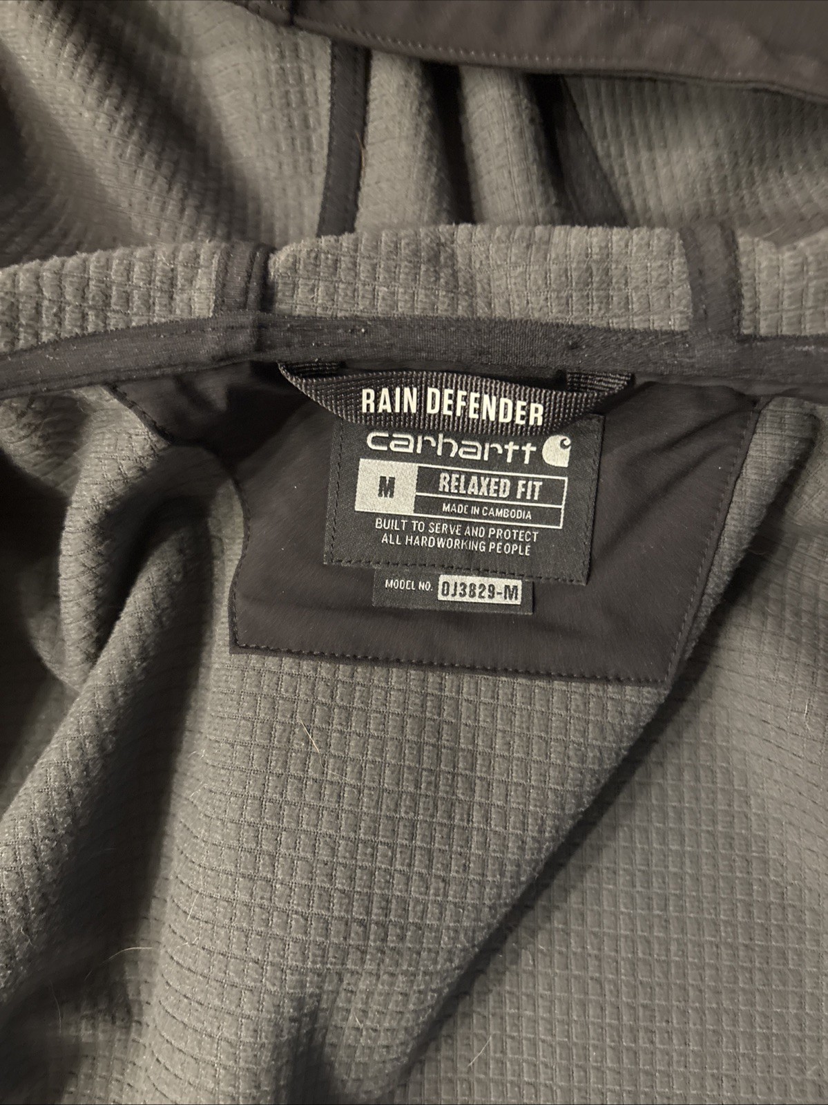 Carhartt Men’s Rain Defender Jacket Relaxed Fit, Size M, Zip-Up