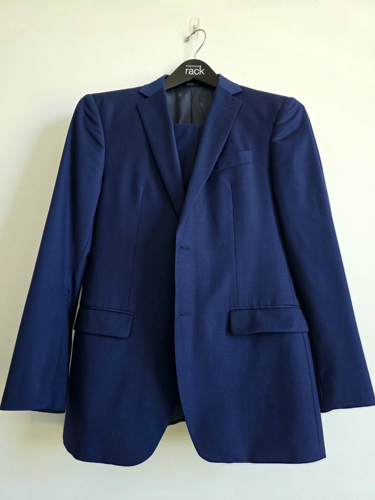 John Varvatos USA Blue Suit Jacket and Trousers Men Size 38R/31R Wool 100%
