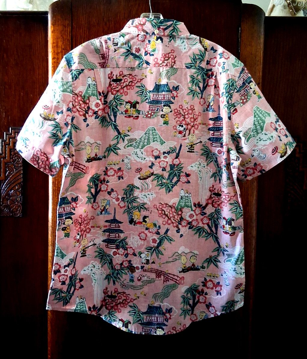 Reyn Spooner Men’s ” PEANUTS IN JAPAN” NWT TAILORED FIT Pink Large Shirt