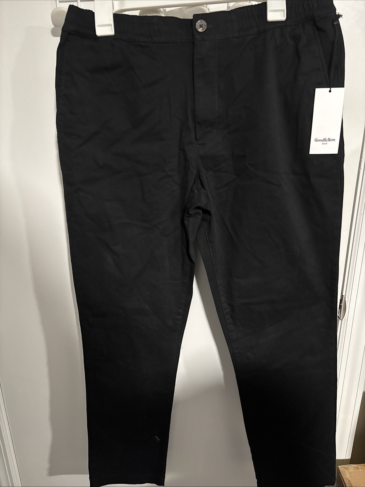 Men’s Slim Fit Everyday E-Waist Pants Goodfellow & Co Black Size Medium (32-34)