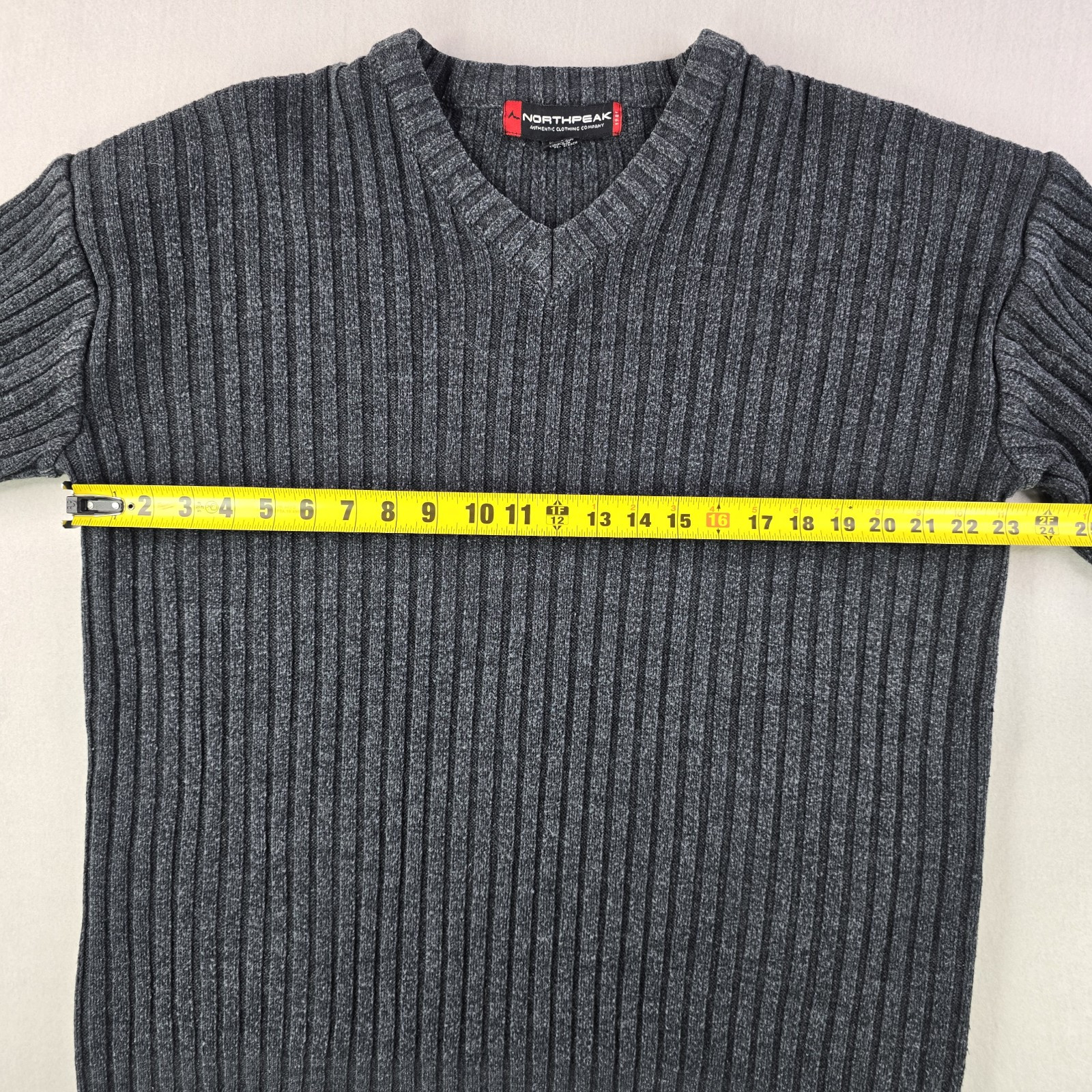 Northpeak Mens Sweater Large Pullover Ribbed Acrylic Polyester Blend Outdoors