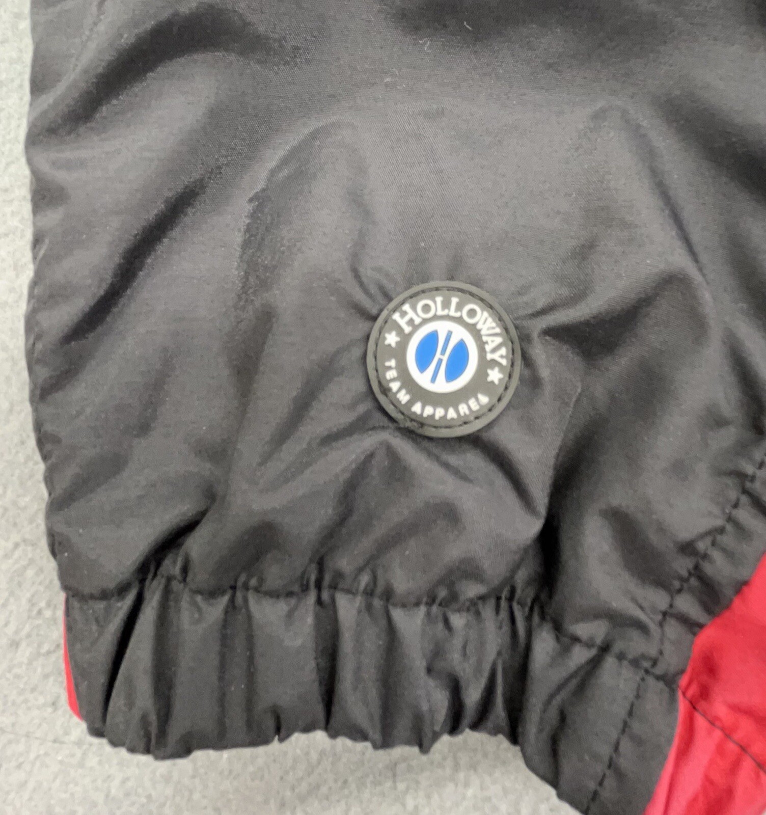Holloway Jacket Men XL Black Red Full Zip Pockets Lined Coated Windbreaker Golf