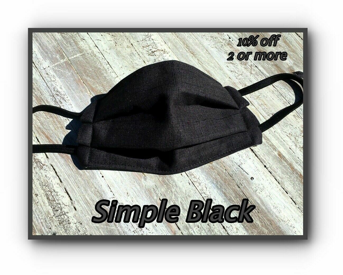 Face Mask Re-usable Cotton Triple Layer Womens Black*Quilted Filter*Nose Wire*