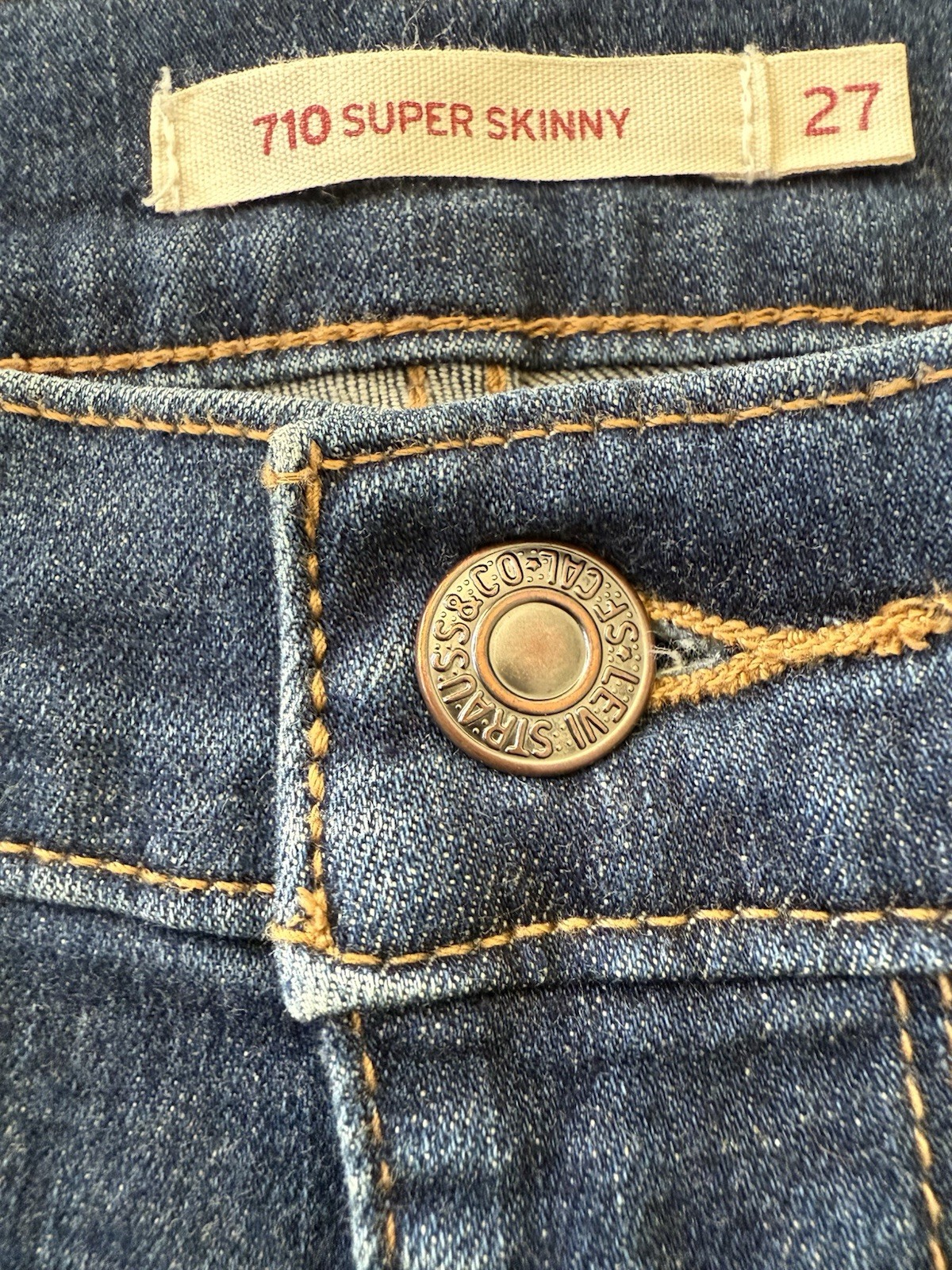 Levis Strauss 710 Super Skinny Jeans Blue Stretch Women’s 27×27 Good Condition👖