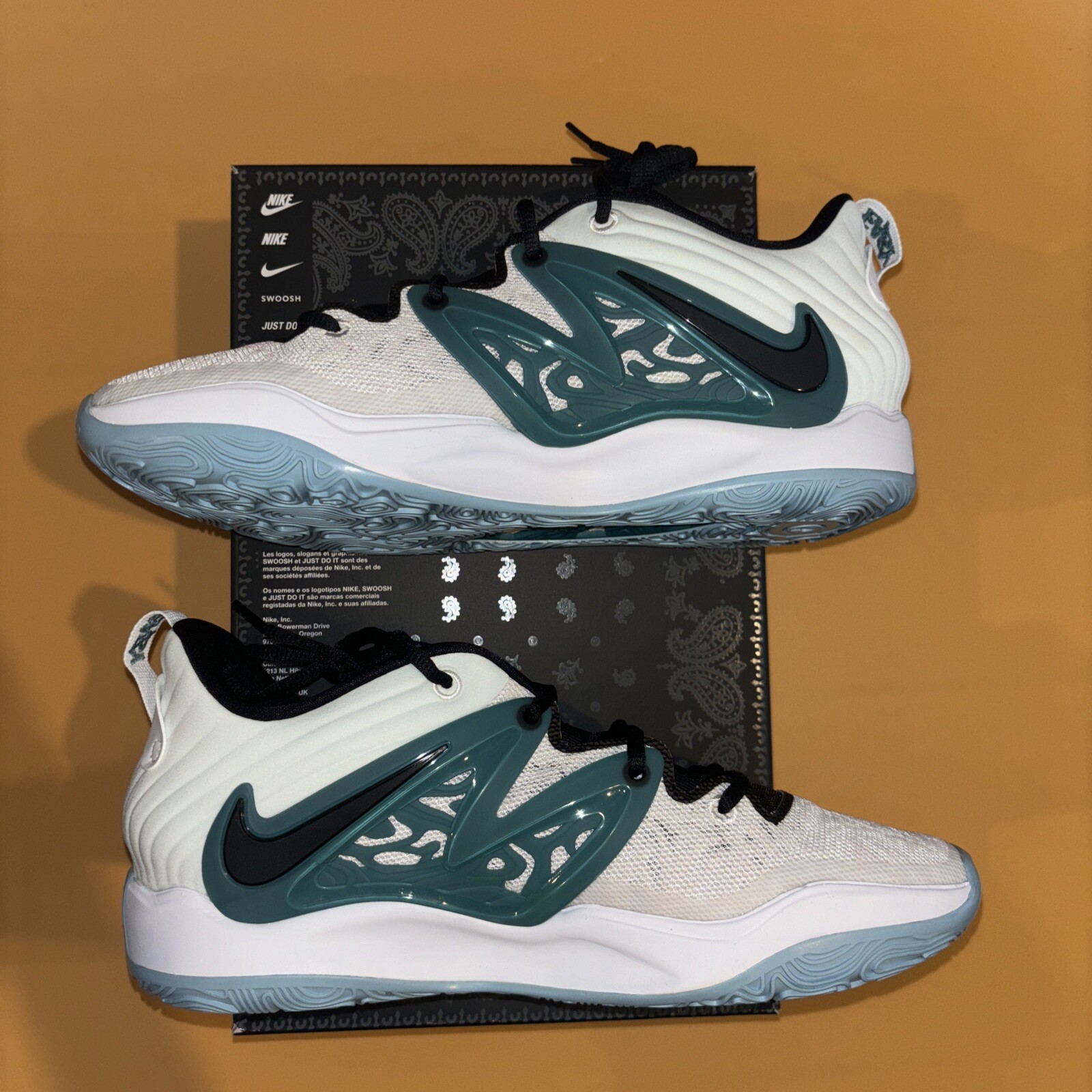 Nike KD 15 Photon Dust Teal Shoes Blue Men Size 12.5 KD15 FJ1216-100 Mariners