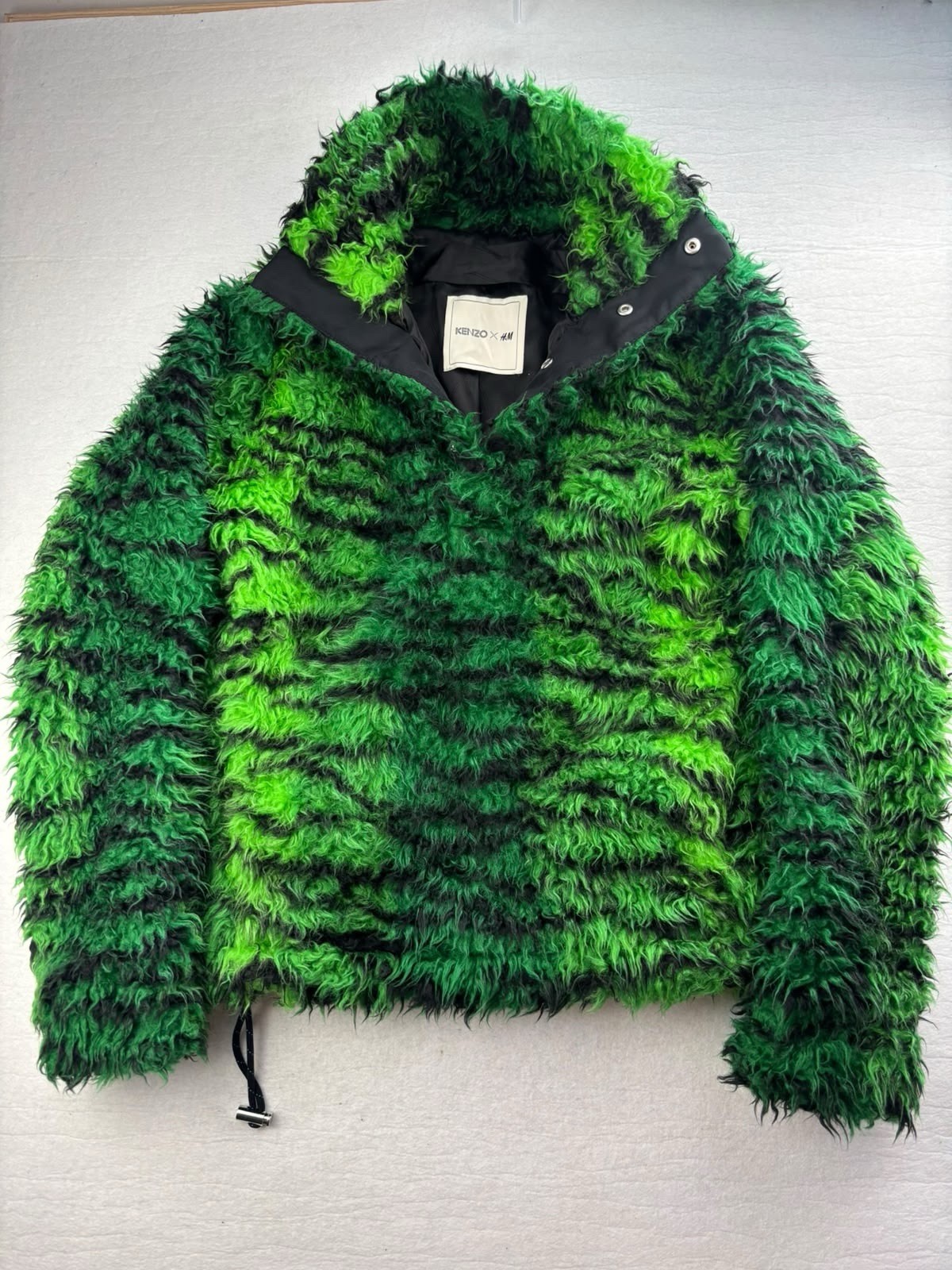 Kenzo x H&M Tiger Green Faux Fur Jacket x H&M Limited Edition Size XS