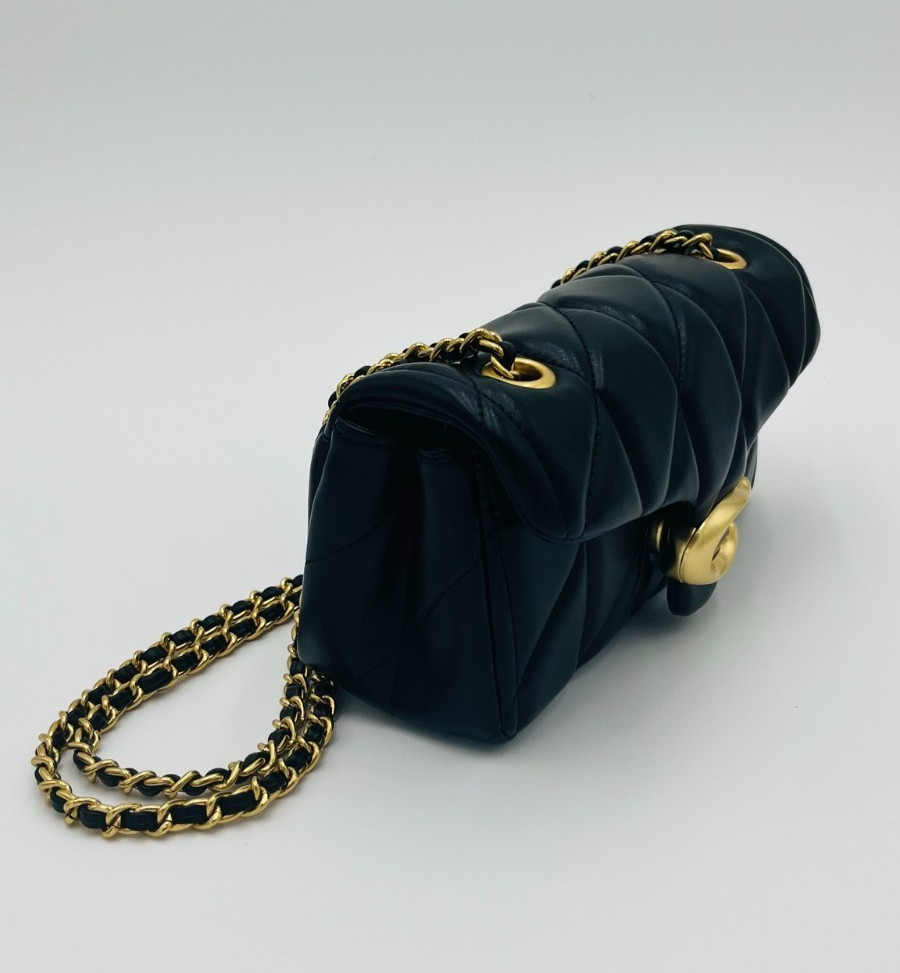 Coach Tabby 20 Black Pillow Quilted Leather Shoulder Crossbody Bag Women Purse