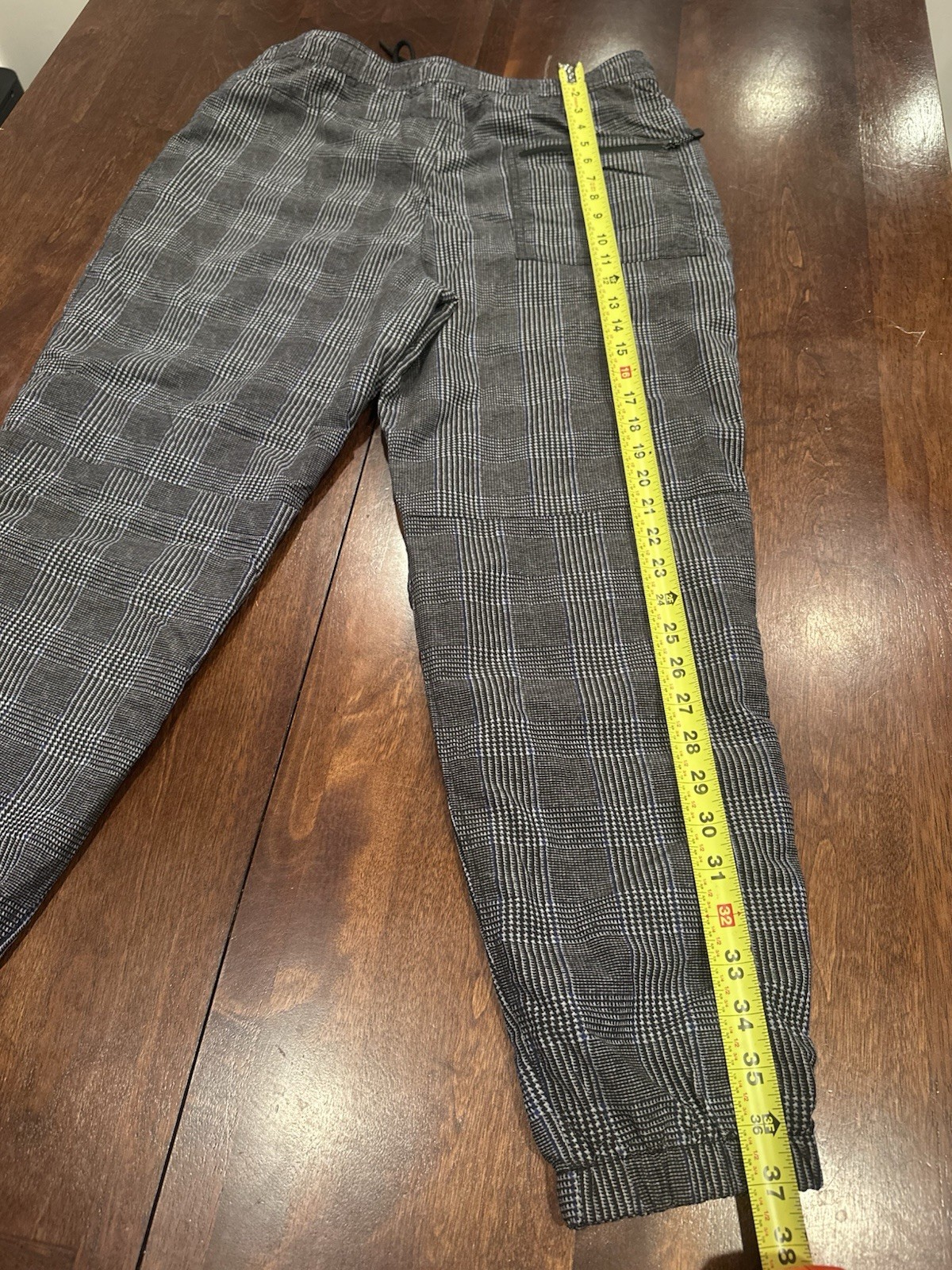 American Eagle Joggers Large Checkered Gray Casual Outdoor Active Unisex Pants