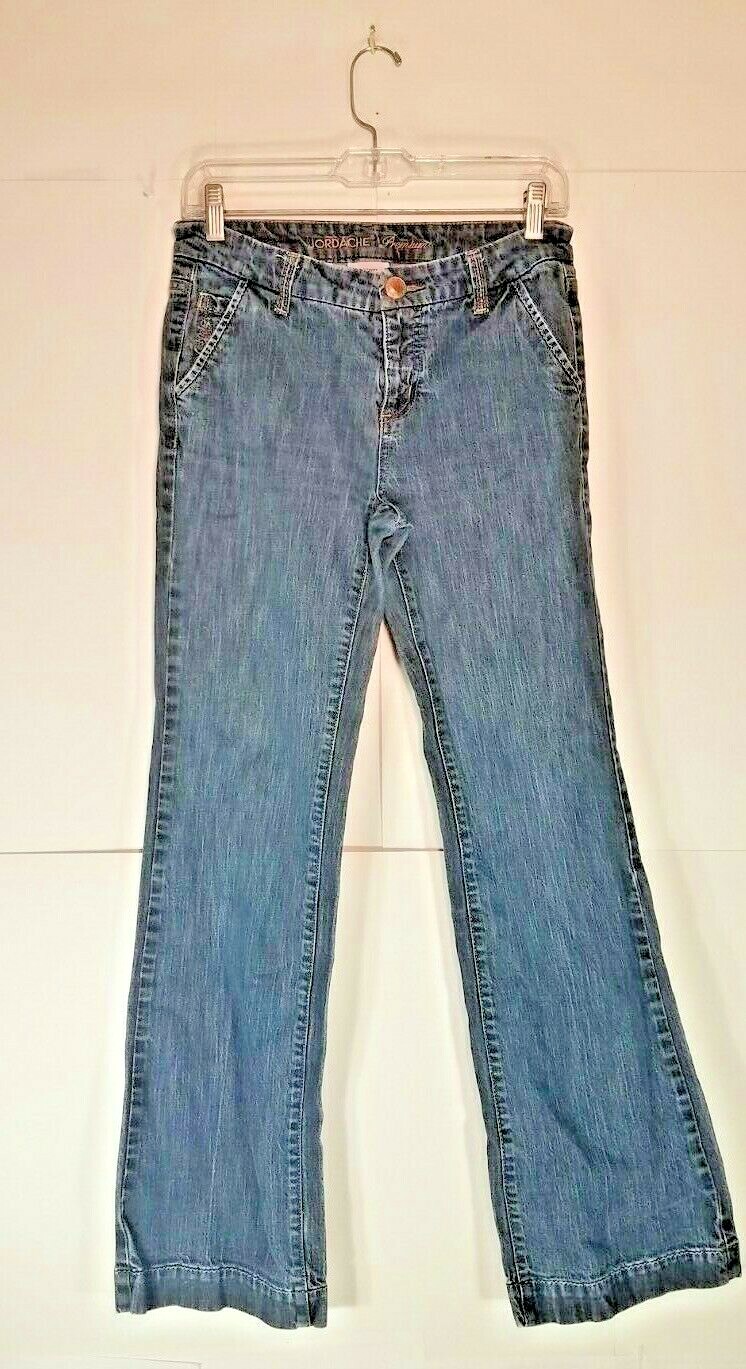 Jordache Premium Denim Blue Jeans Embroidered Paisley Size 4 Average