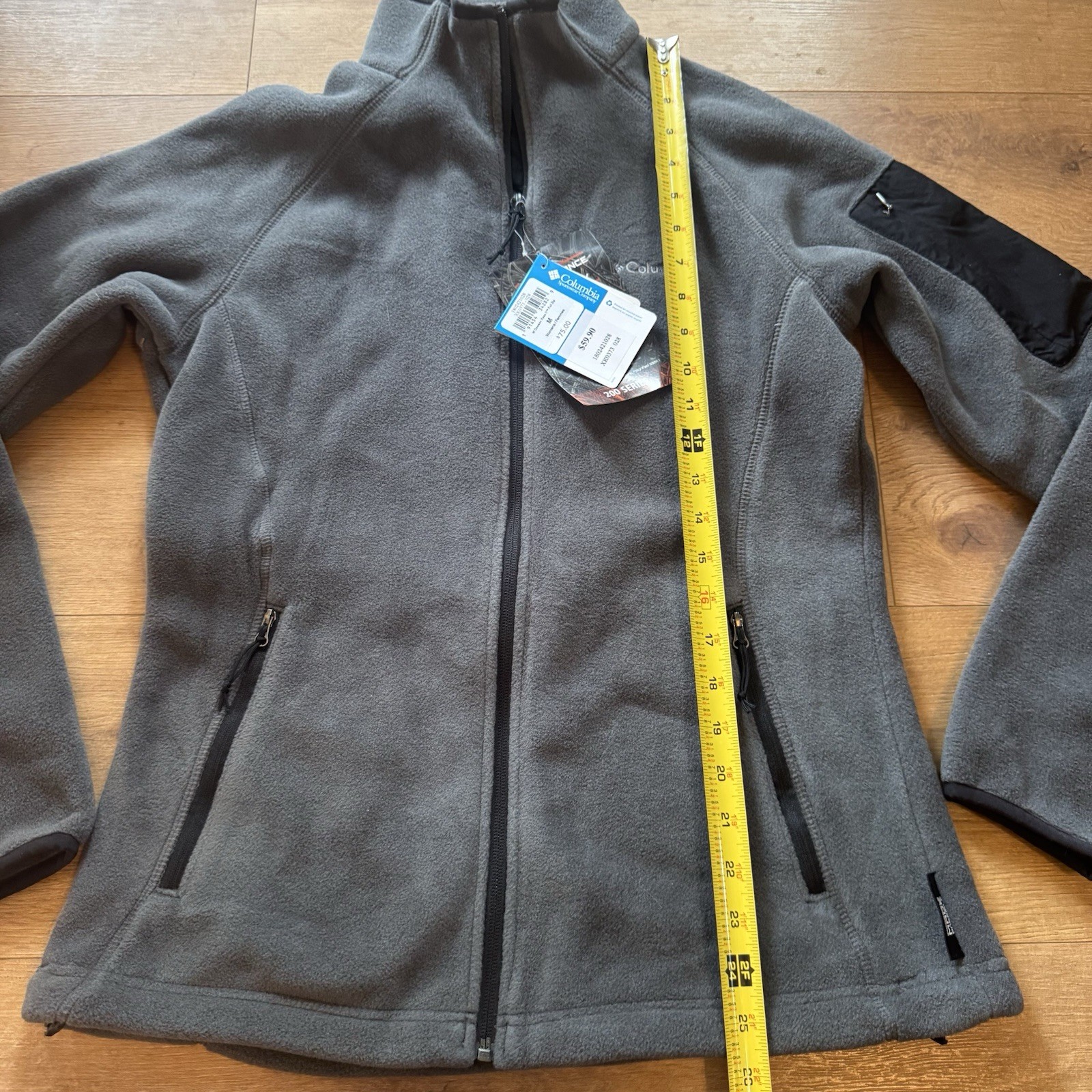 Women’s Columbia Dawson Full Zip Fleece Jacket Gray Zip Pocket Medium M New NWT