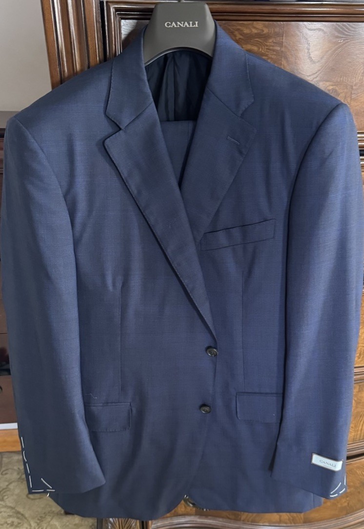 CANALI Dark Navy Windowpane Check Suit Super 160’s EU 58/US 46R MSRP $2495