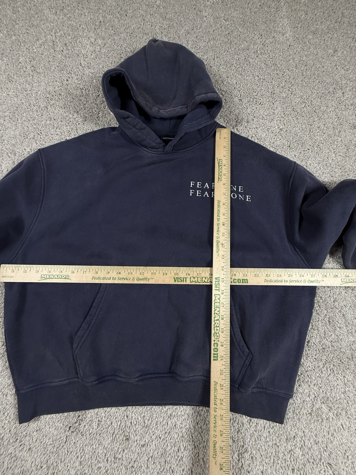 NWOT Streetwear Hoodie Fear One Fear None Premium Heavyweight Size Large Navy
