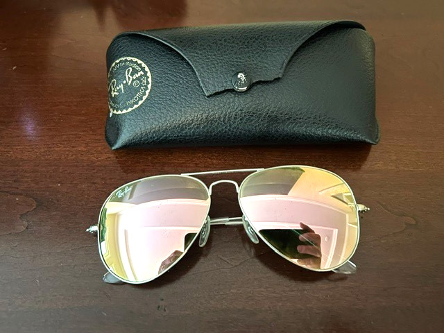 Ray-Ban RB3025 Aviator Large Metal Gold Pink Mirror Sunglasses 019/Z2 58014 3N