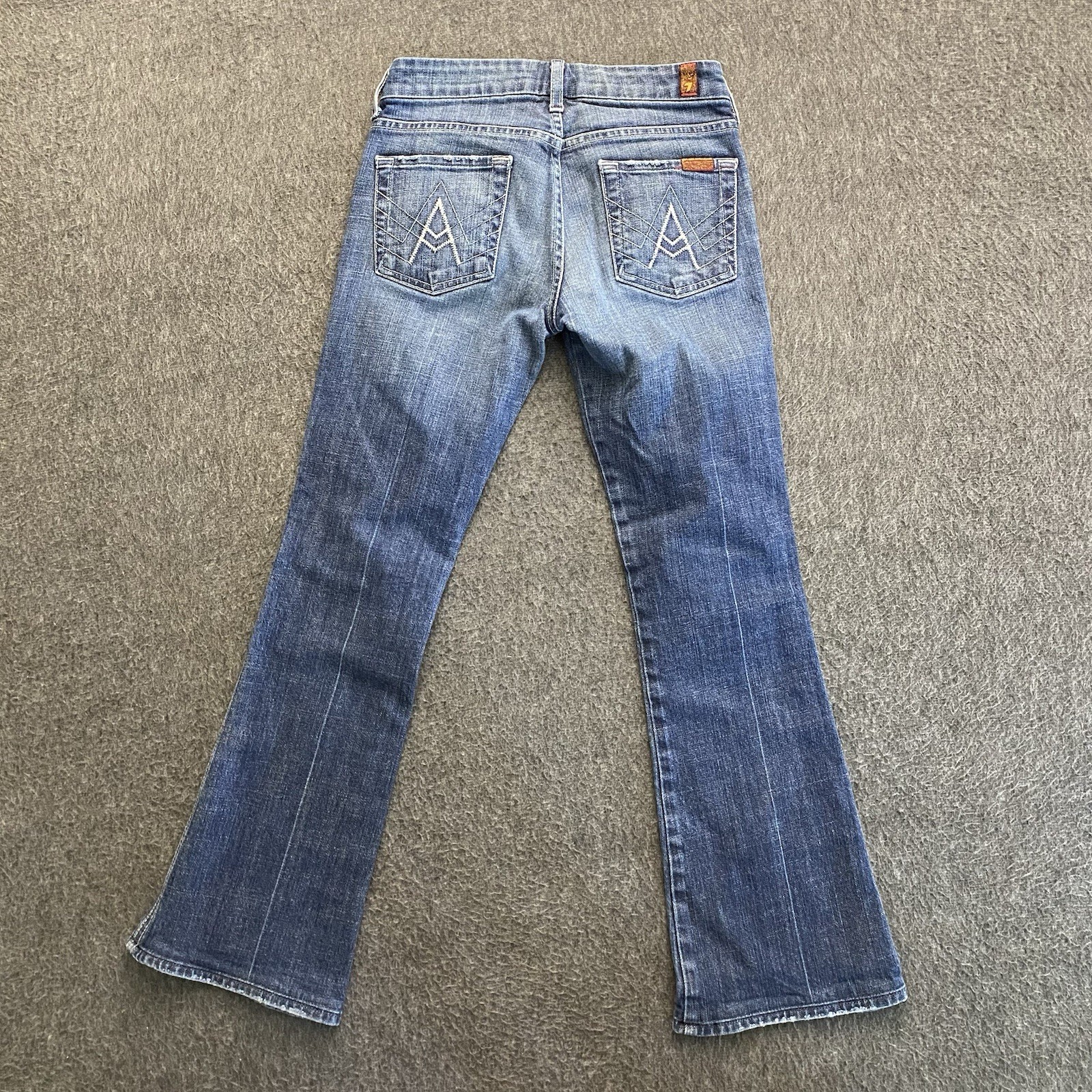 7 For All Mankind Jeans Womens Size 24 “A” Pocket Blue Bootcut Denim Made in USA