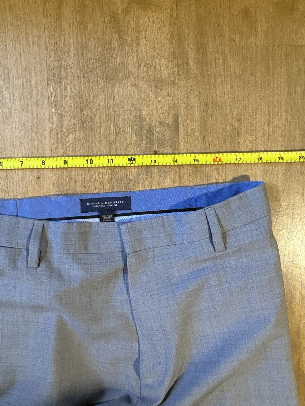 Banana Republic Slim Fit Gray Wool Blend Dress Pants Men’s 36/34 Flat Front