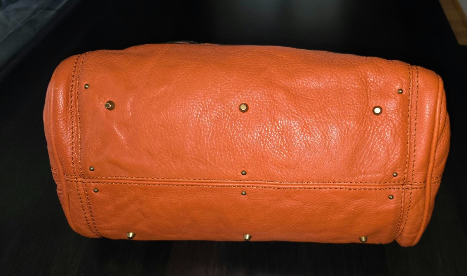 Chloé Paddington Medium Leather Satchel Bag Burnt Orange Brass Lock & Key