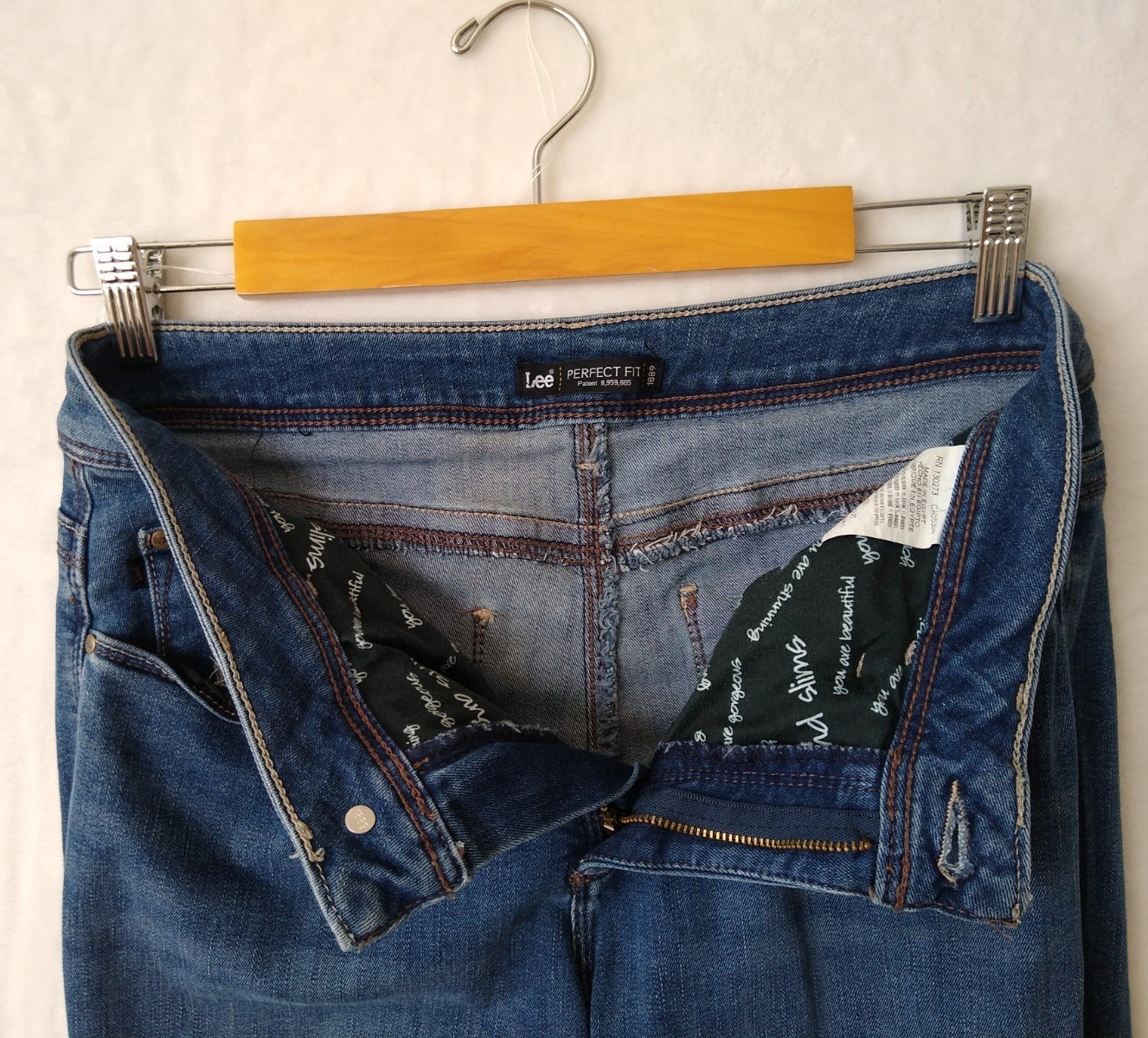 Lee Jeans Womens 10 Short Blue Denim Straight Leg Perfect Fit Mid Rise Stretch