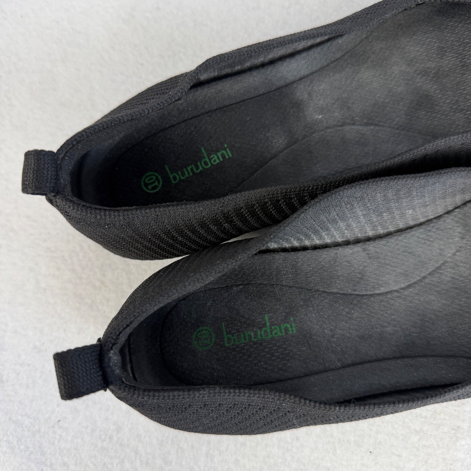 Burudani Black Knit Square Toe Ballet Flats Womens US 10 UK 8 Casual Office
