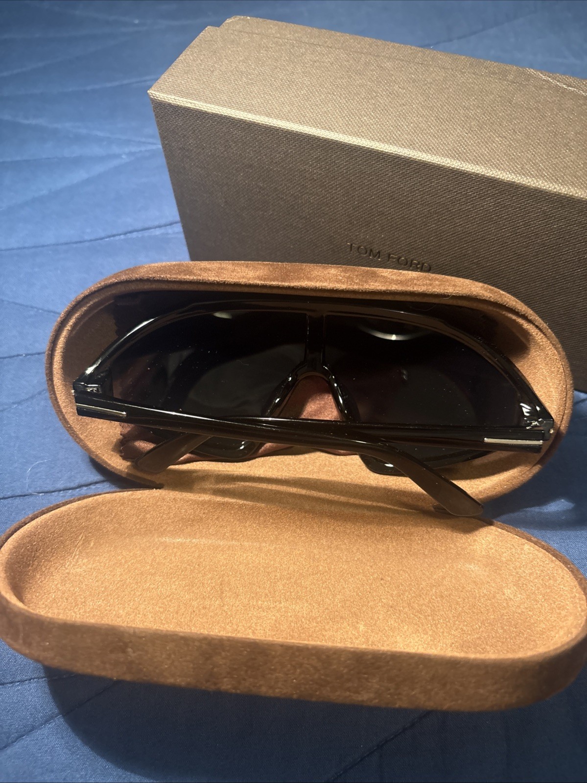 Tom Ford Shield Sunglasses Black One-Piece Lens w/ Case & Box – Excellent