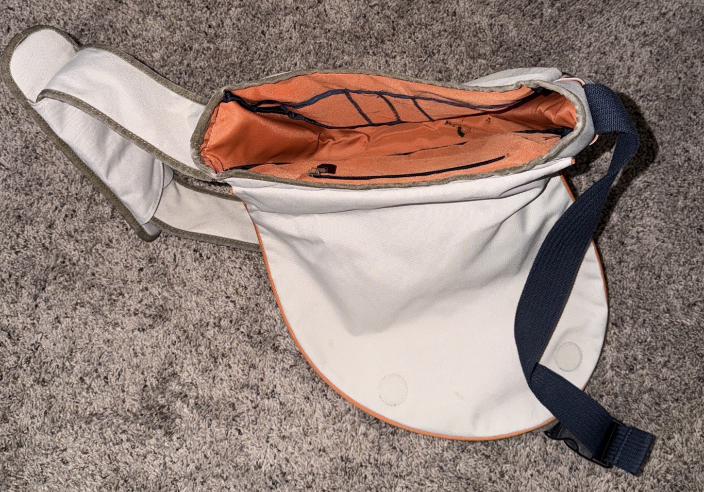 Life Is Good Smile Sling Beige Adjustable Strap Crossbody Messenger Shoulder bag