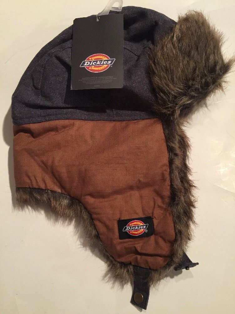 DICKIES BLUE / BROWN TROUT CREEK TRAPPER HAT WITH EAR FLAP