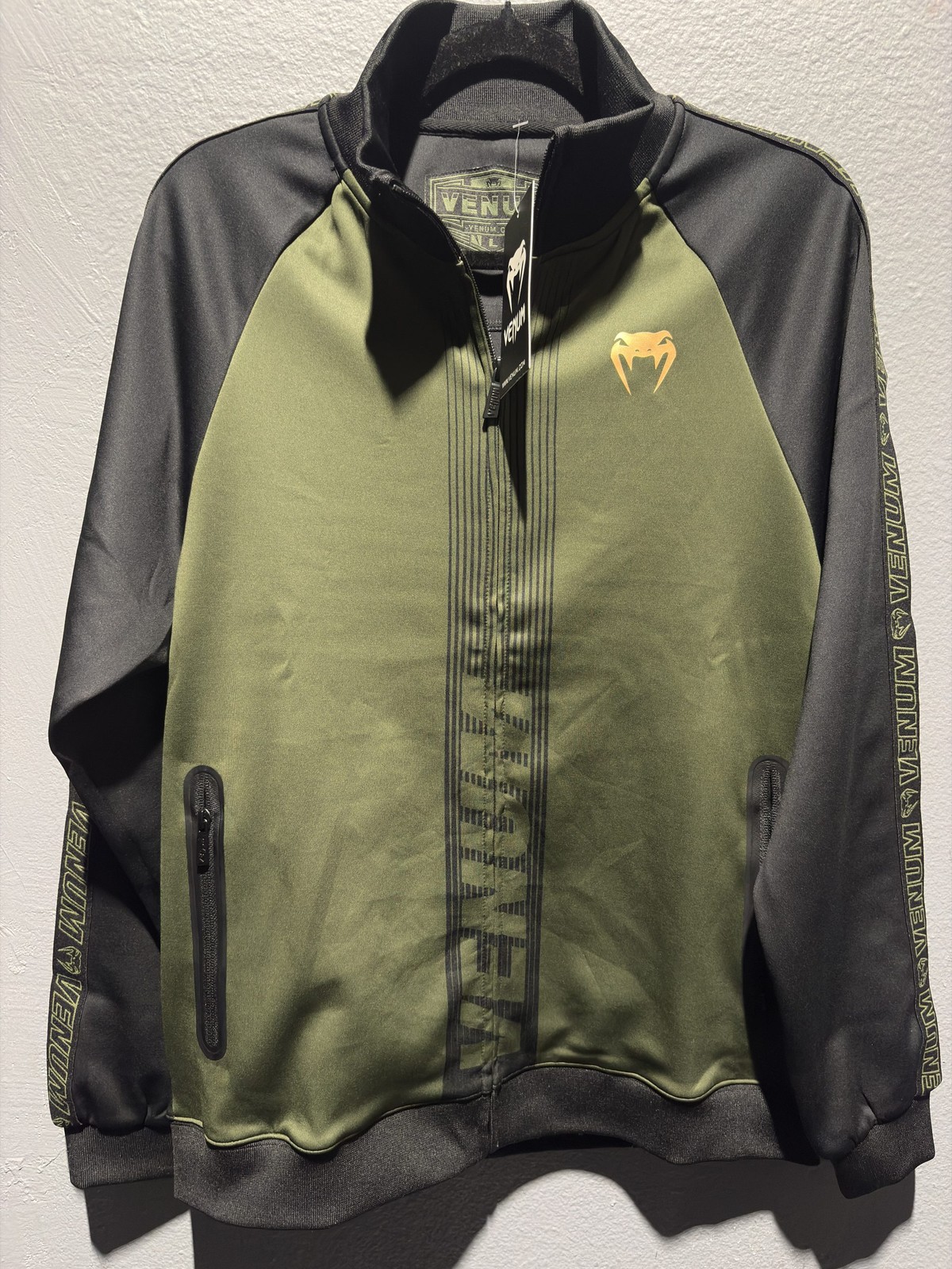 Venum Full-Zip Track Jacket – Khaki/Black (Size L)