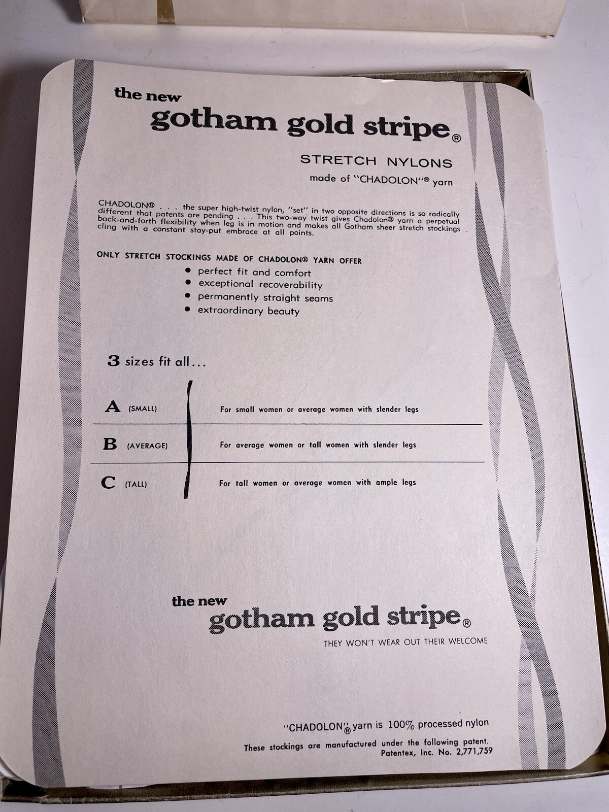 Gotham Nylons Gold Stripe Stretch Seamless Petite Sunset -RN 14447 G-40 1.35