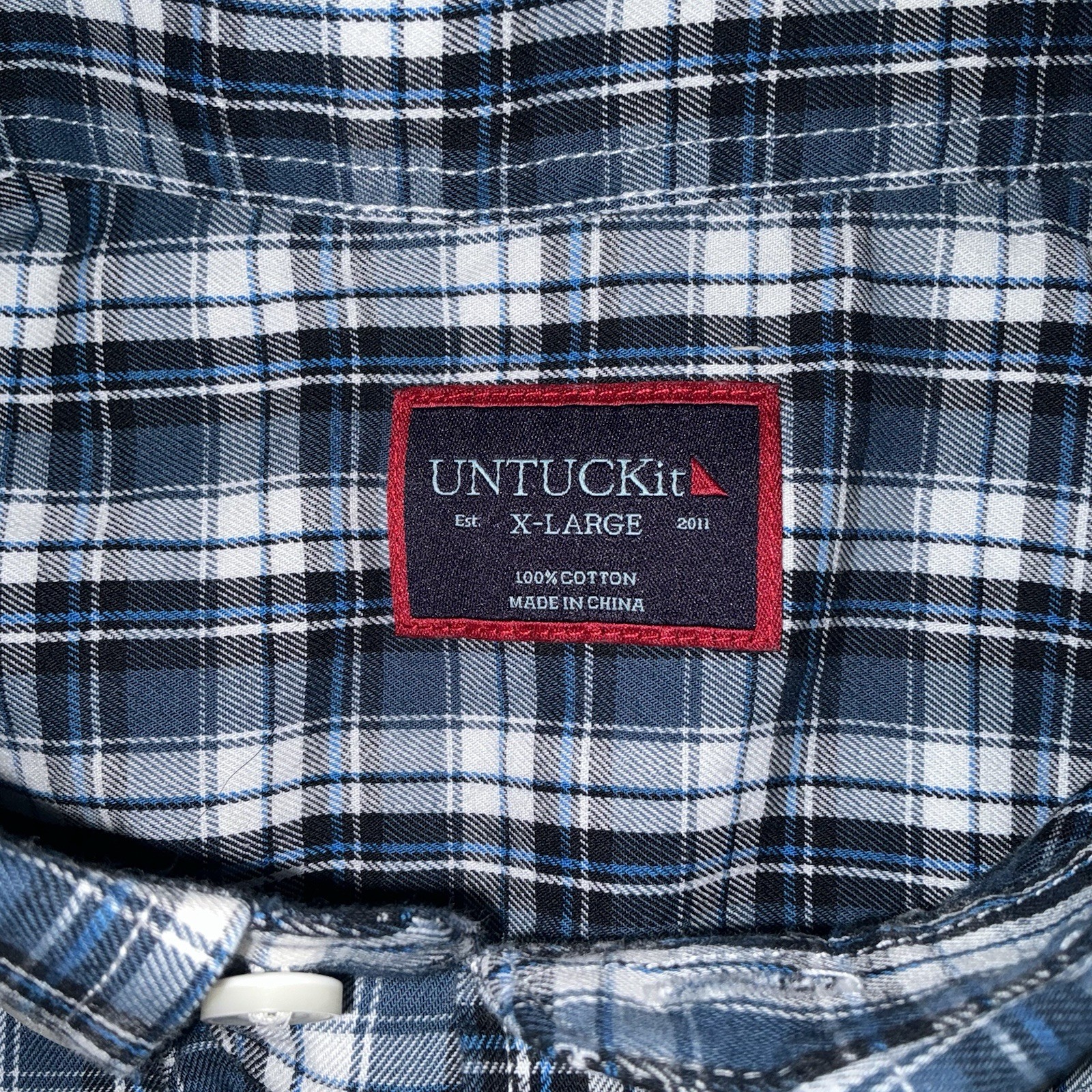 UNTUCKit Shirt Mens extra large plaid button oxford cloth preppy office