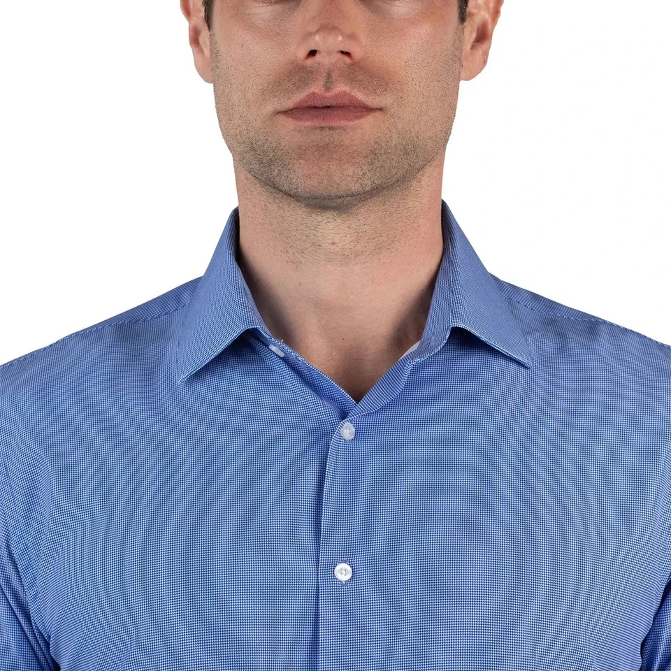 Nautica Men’s Performance Slim Fit Dress Shirt, Navy, XL (17-17.5, 32/33)